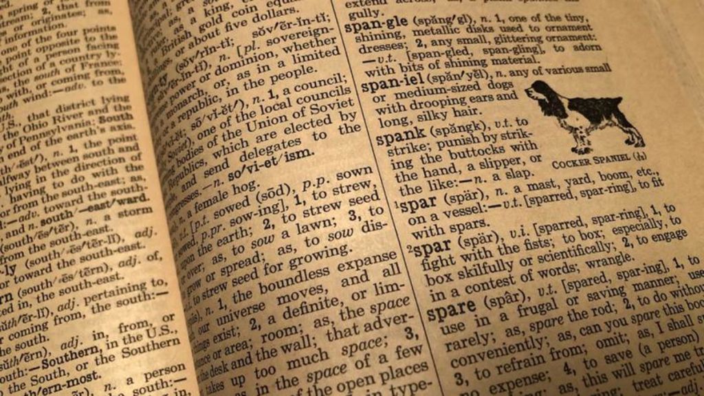 A dictionary page showing the definition of "spank".