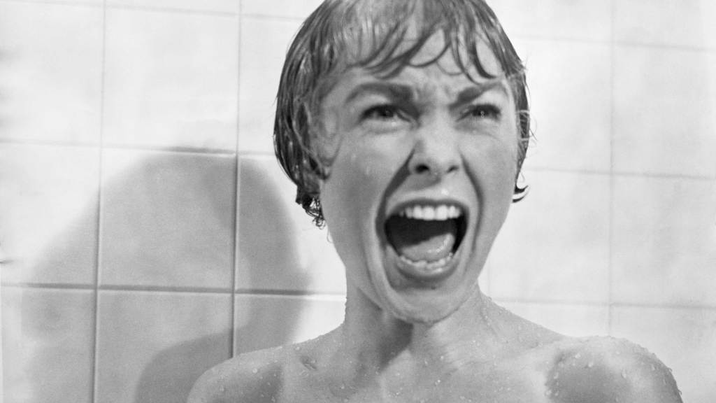 A still from the shower scene in Psycho.