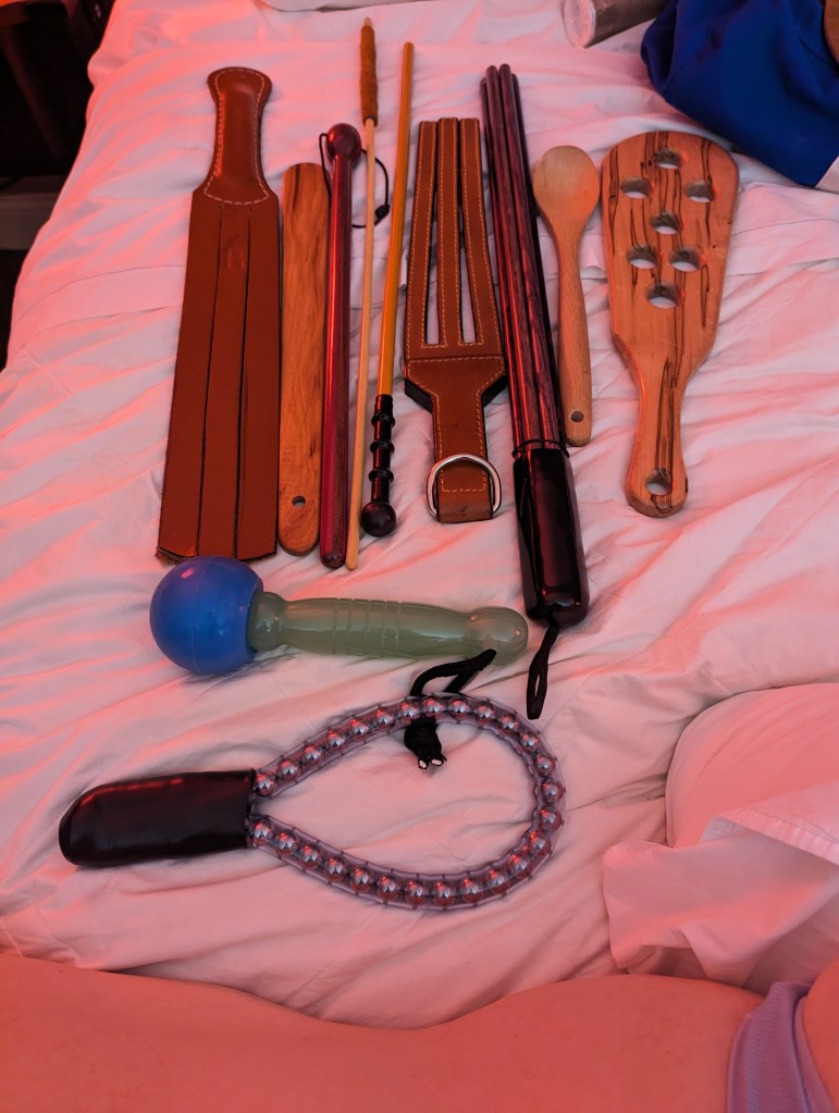 All the implements I used on Partner 1 on Sunday night.